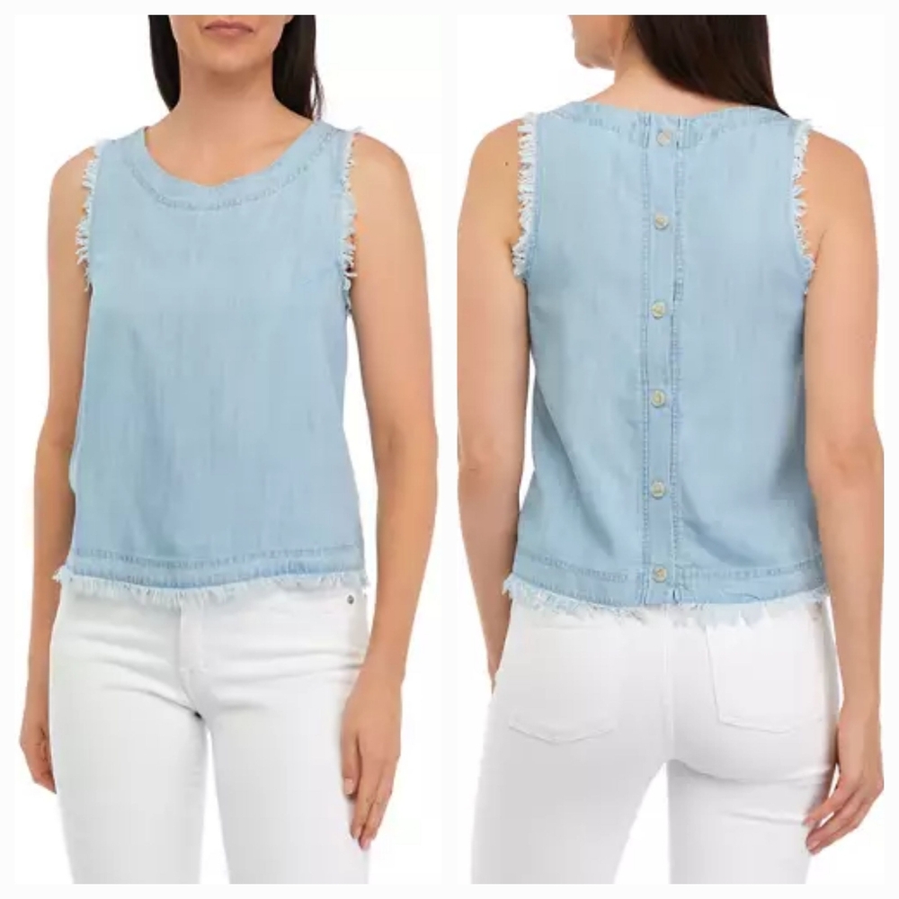 For The Republic Denim Sleeveless Top. Size SP